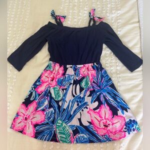 Lilly Pulitzer Blue and Pink Sundress Casual Resort Wear Size M 6/7